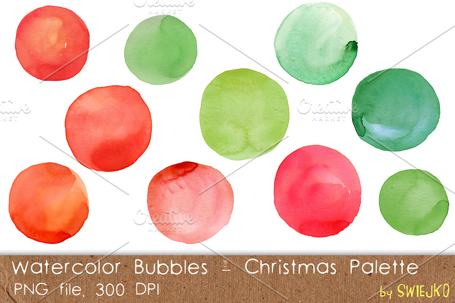 Watercolor Christmas Bubbles