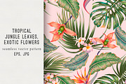 Tropical flowers botanical pattern