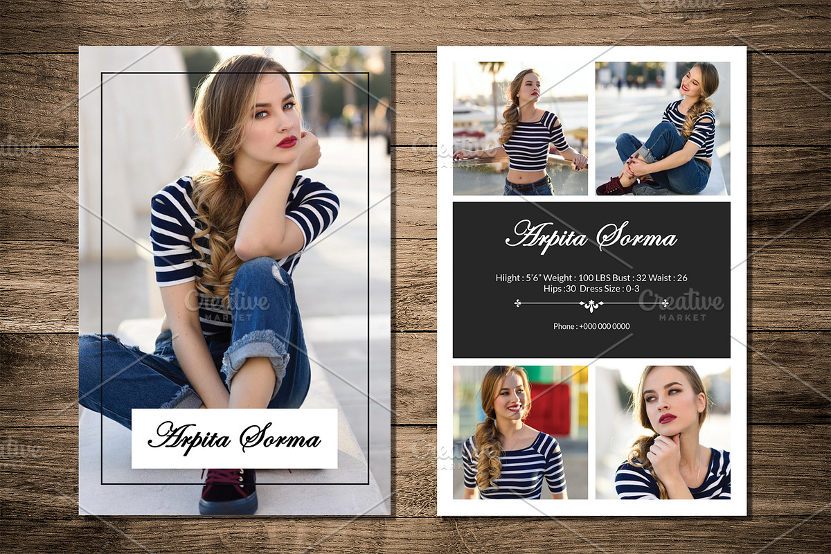 Model Comp Card Template - V827 in Flyer Templates - product preview 8