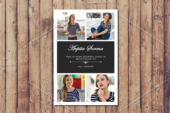 Model Comp Card Template - V827 in Flyer Templates - product preview 2