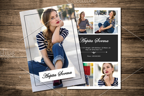 Model Comp Card Template - V827 in Flyer Templates - product preview 3
