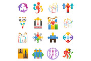 People team icons vector abstract