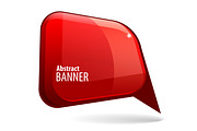 realistic Shiny gloss red banner