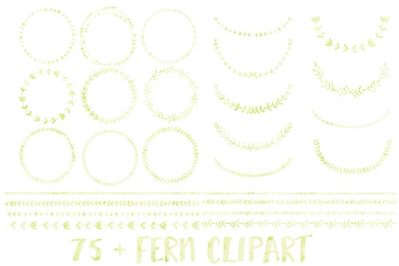Green Watercolor Wreath and Borders in Illustrations - product preview 2