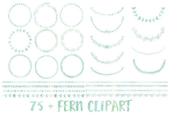 Green Watercolor Wreath and Borders in Illustrations - product preview 3