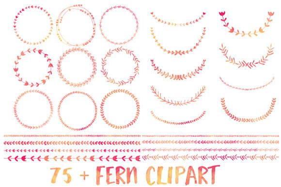 Pink Watercolor Wreath and Borders in Illustrations - product preview 3