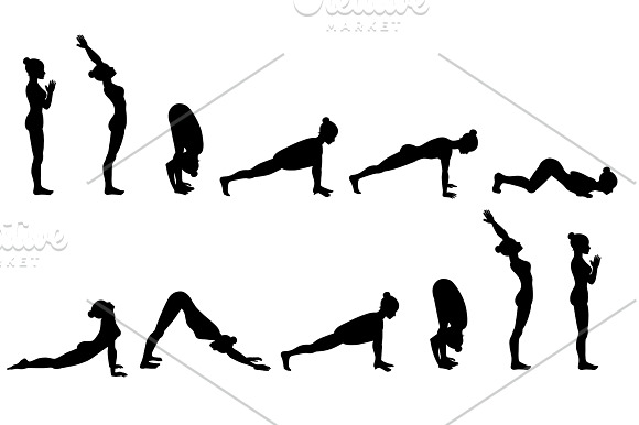 Sun salutation variations in Illustrations - product preview 1