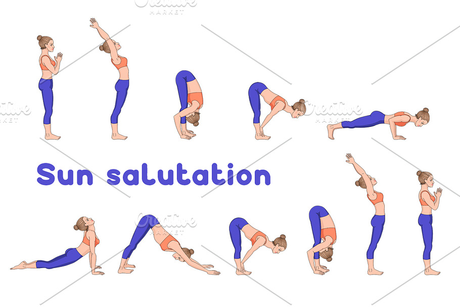 Sun salutation variations in Illustrations - product preview 8