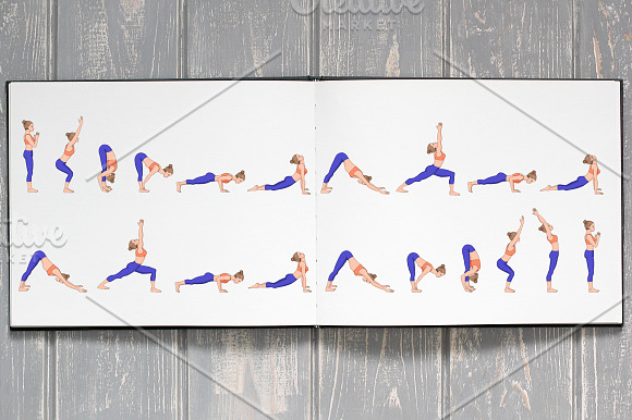 Sun salutation variations in Illustrations - product preview 2