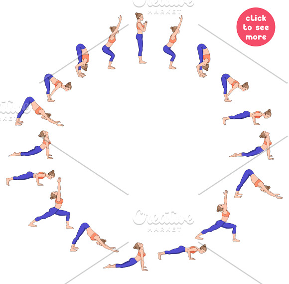 Sun salutation variations in Illustrations - product preview 3
