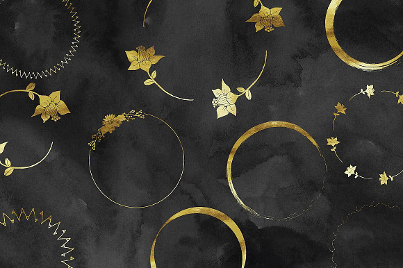 Gold Foil Wreath Clipart in Illustrations - product preview 3