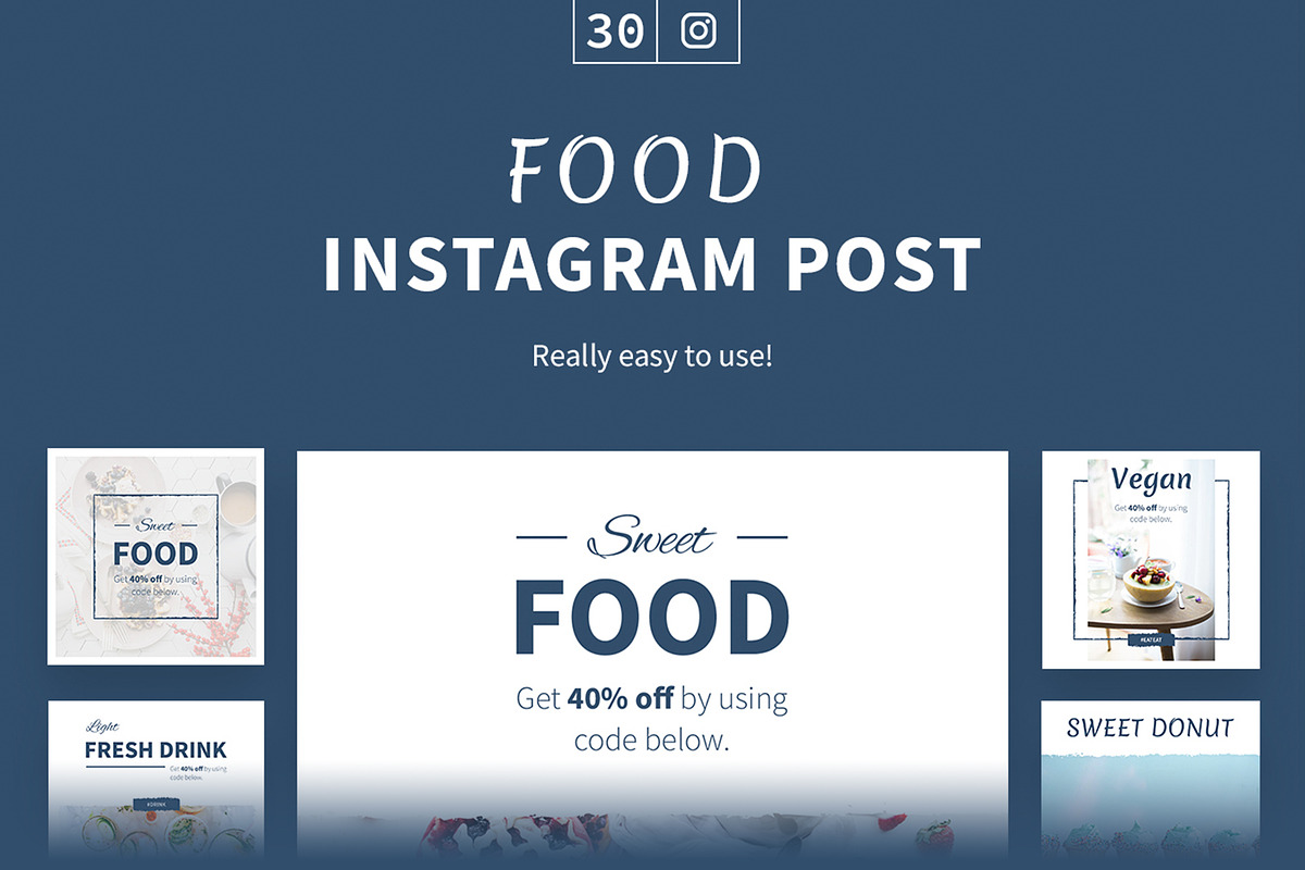 Food Instagram Posts in Instagram Templates - product preview 8