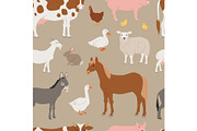 Different home farm vector animals