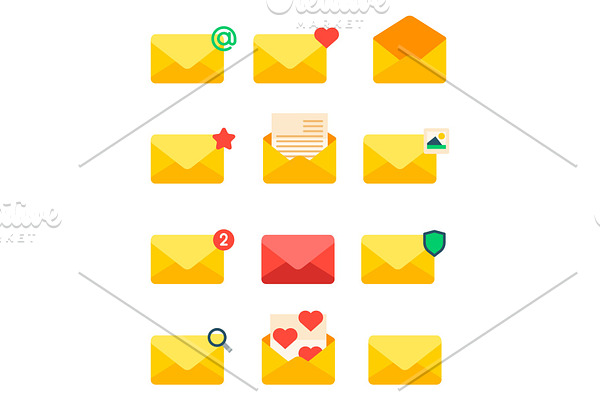 Email envelope cover icons