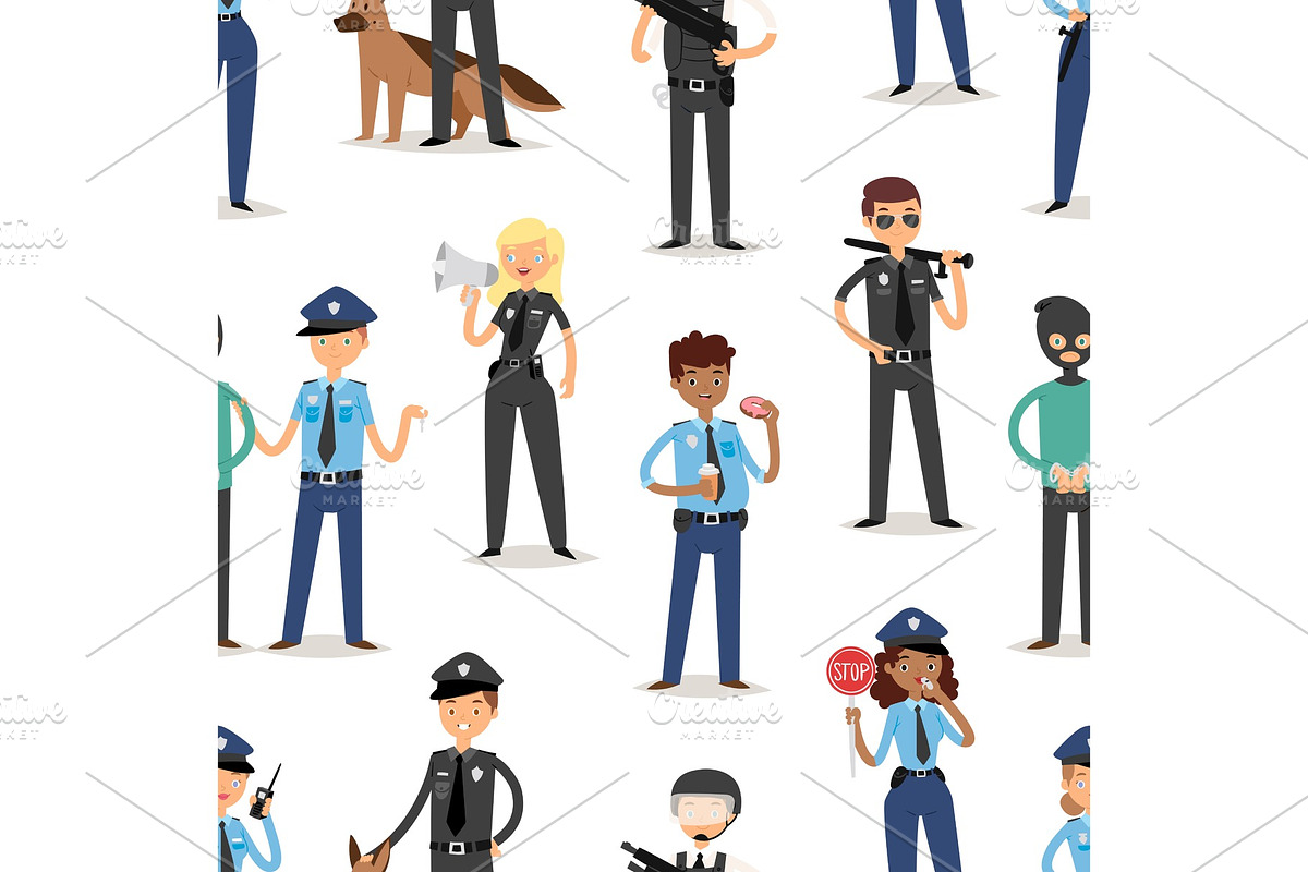Policeman characters funny cartoon in Illustrations - product preview 8
