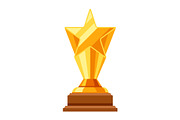 Gold prize icon with star.