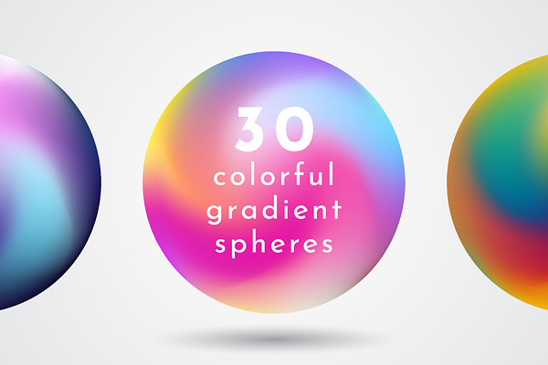 30 colorful gradient spheres