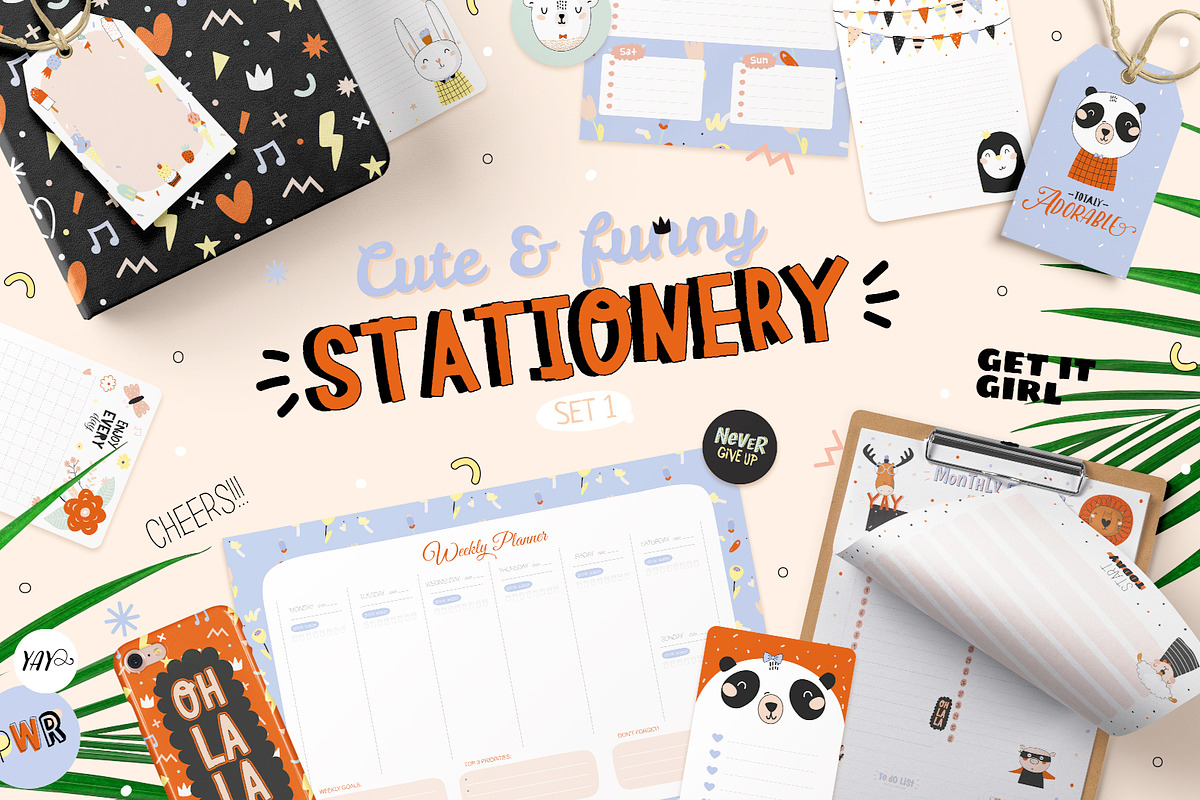 Cute and funny stationery in Stationery Templates - product preview 8