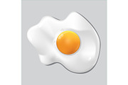 Fried egg isolated realistic