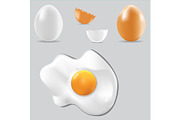Egg vector healthy food set
