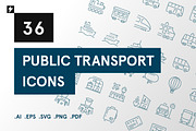 36 Public Transport Icons Set
