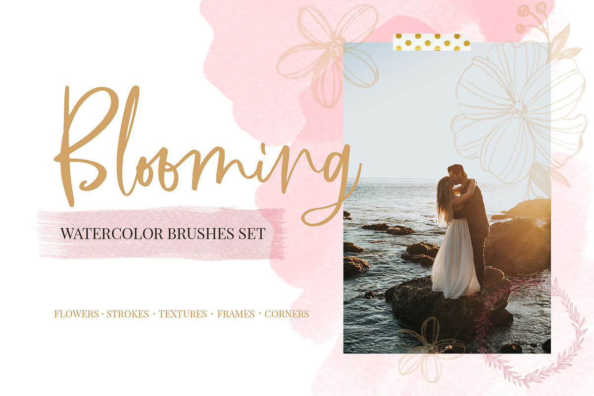 Blooming watercolor brushes set in Add-Ons - product preview 8