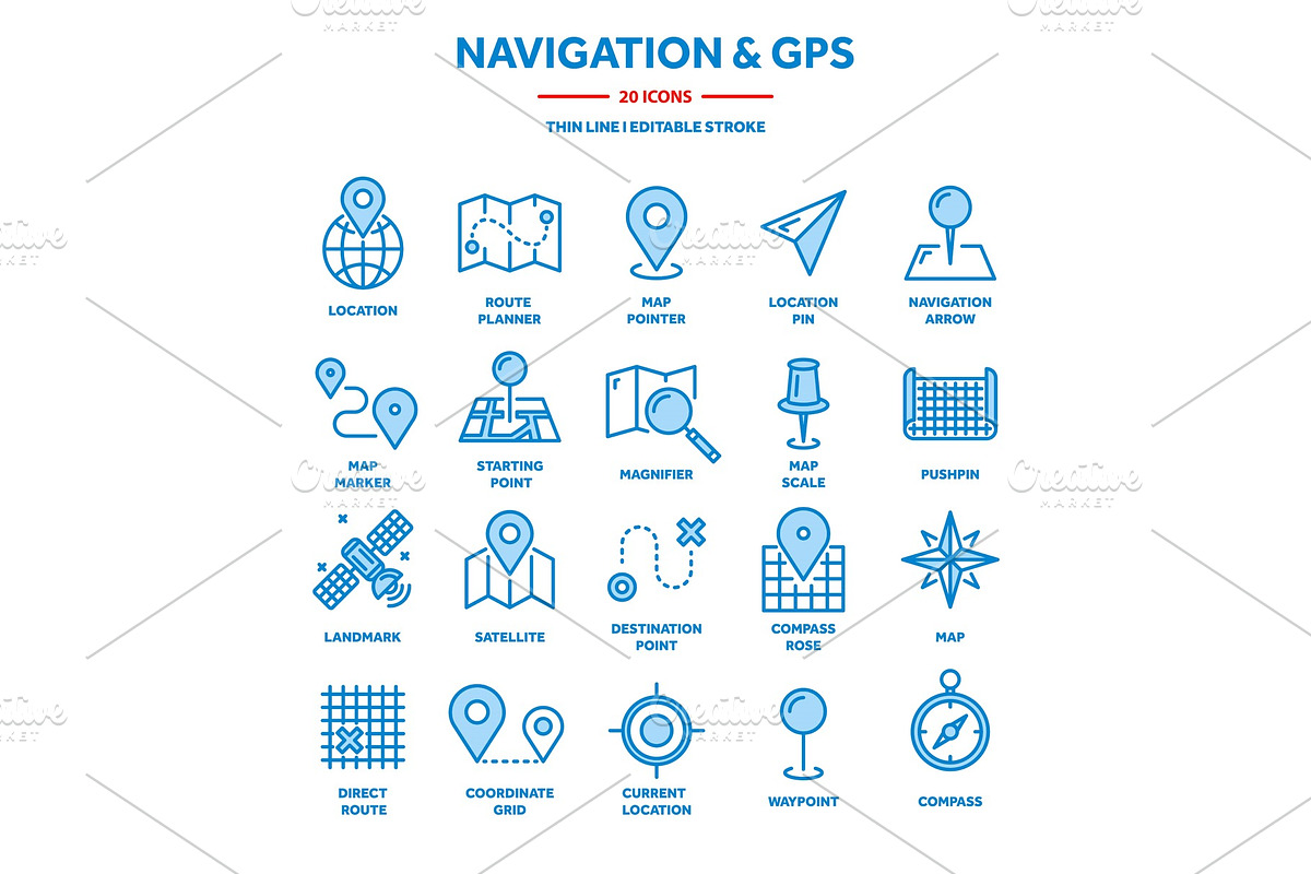 Map and navigation. GPS coordinates in Illustrations - product preview 8