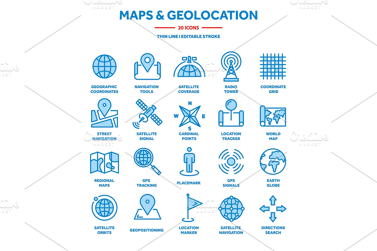 Map and navigation. GPS coordinates in Illustrations - product preview 8