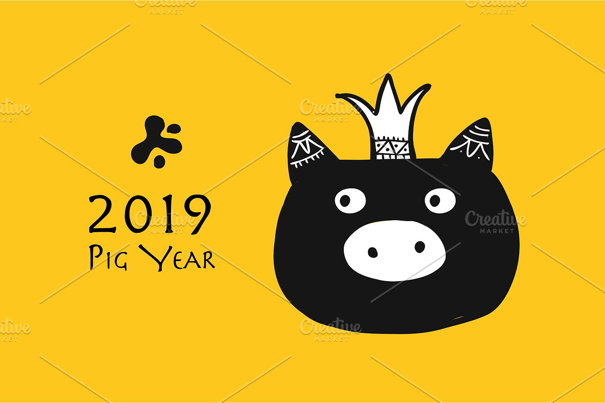 15 cute pigs, symbol of 2019 in Illustrations - product preview 8
