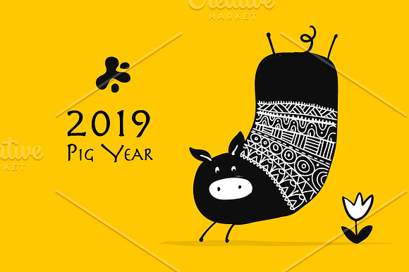 15 cute pigs, symbol of 2019 in Illustrations - product preview 1