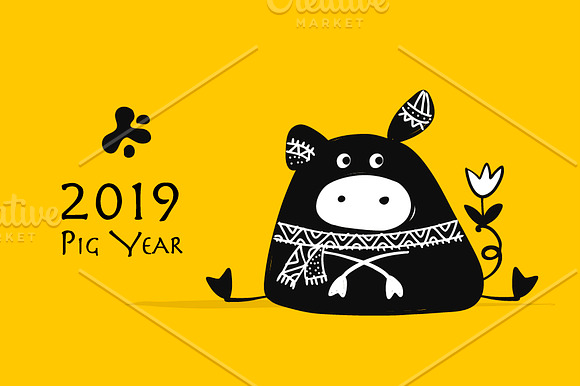15 cute pigs, symbol of 2019 in Illustrations - product preview 4