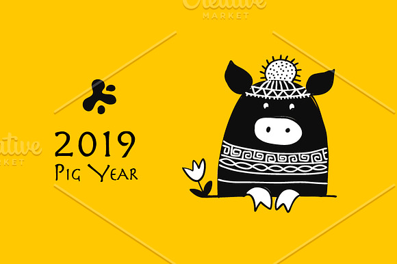 15 cute pigs, symbol of 2019 in Illustrations - product preview 10