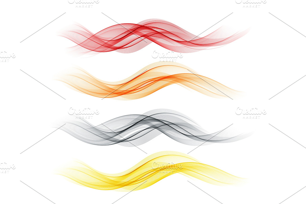 set of abstract color wave smoke in Textures - product preview 8
