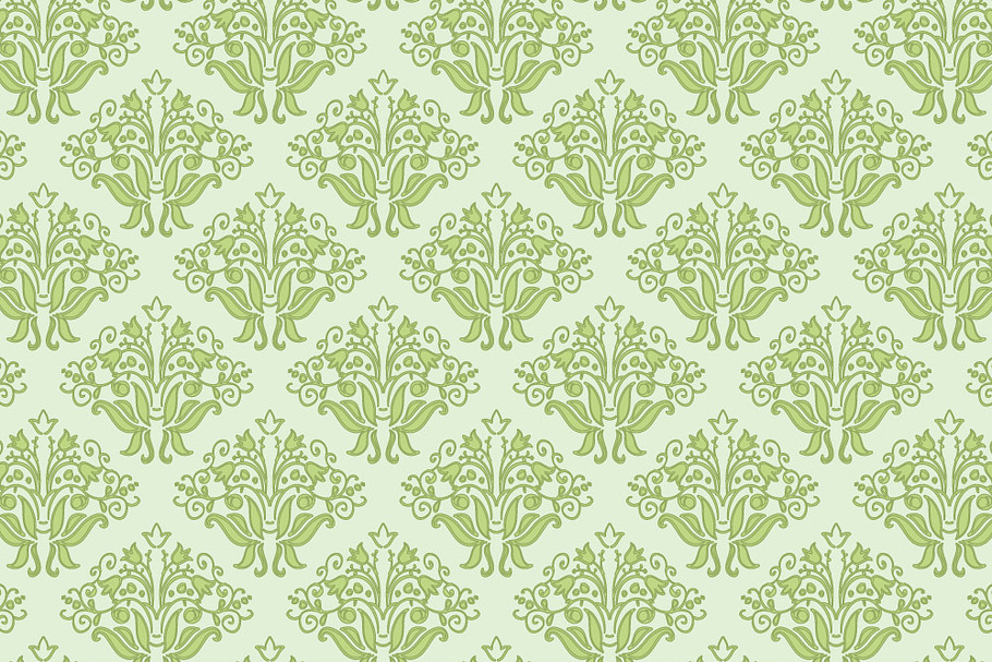 Vector green floral seamless pattern in Patterns - product preview 8