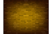 Dark yellow brick wall. Realistic