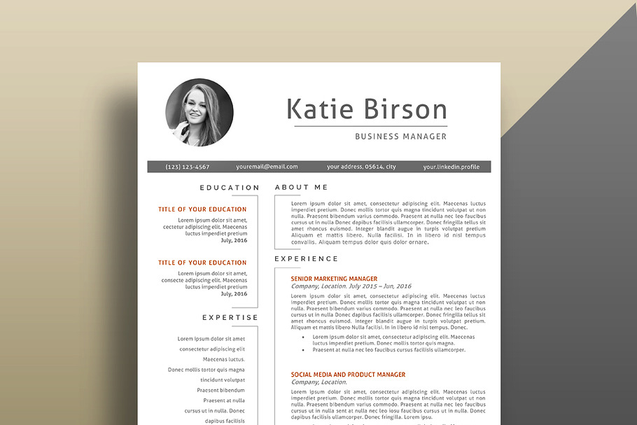 Professional Resume/CV Template. in Resume Templates - product preview 8