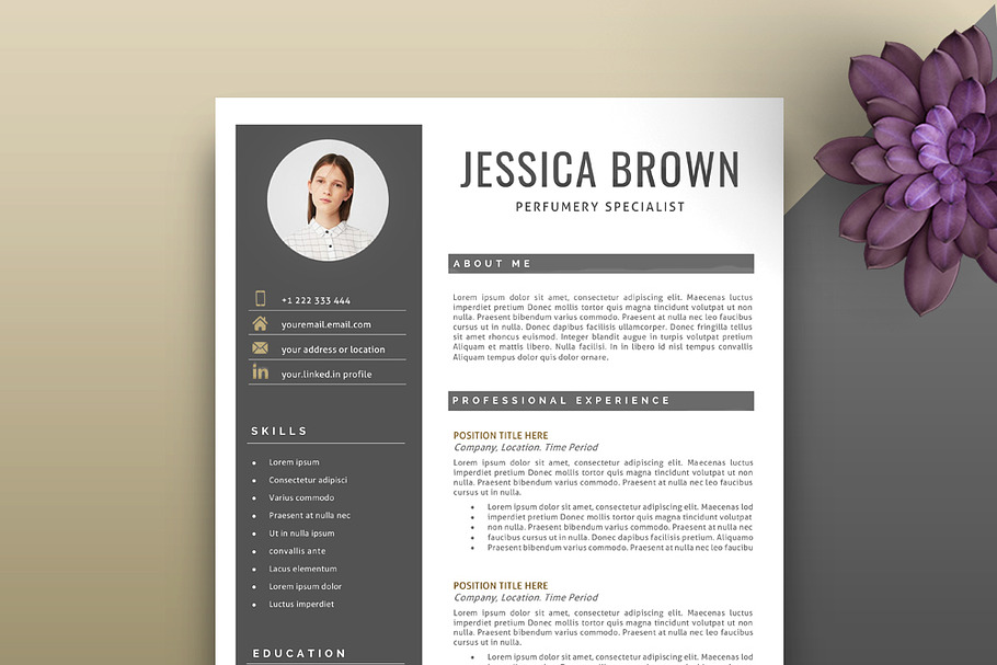Elegant Resume/CV Template. in Resume Templates - product preview 8