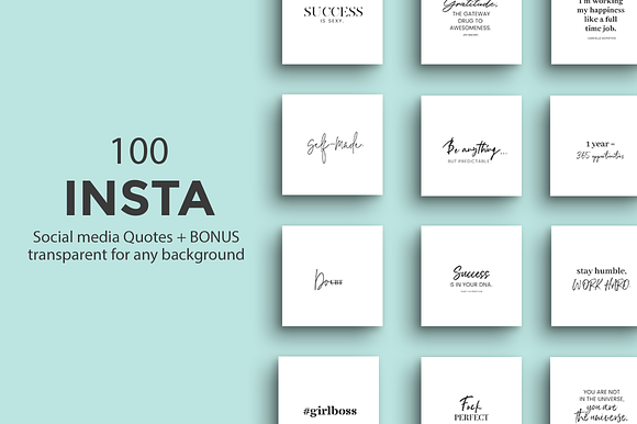 IG 100 stock + 100 quotes bundle in Instagram Templates - product preview 1