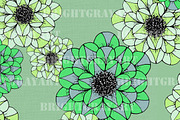Abstract Flowers Seamless Patterns