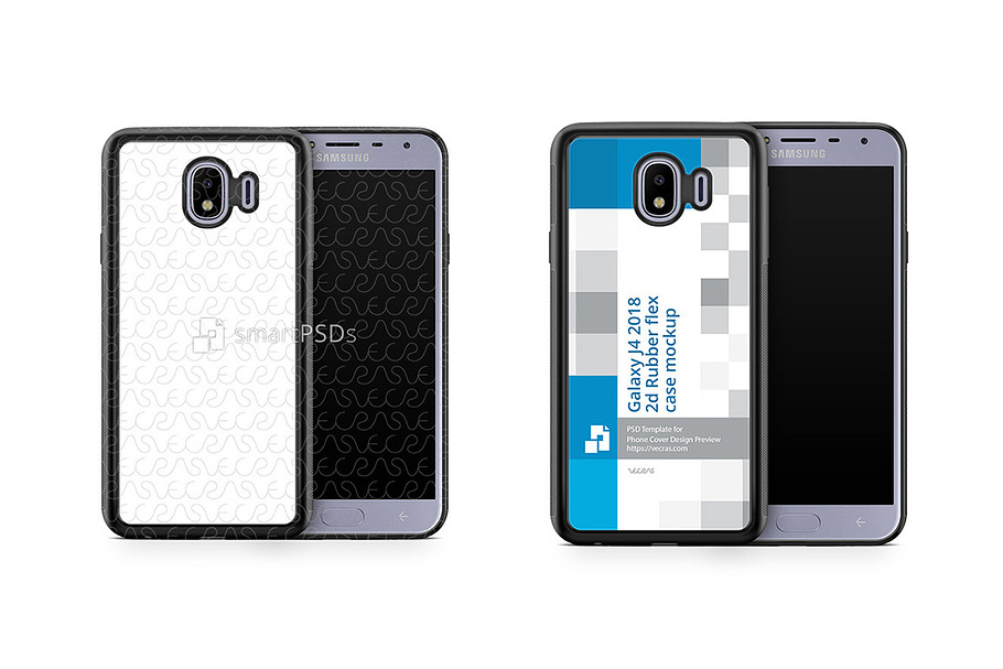 Galaxy J4 2d RubberFlex Mobile Case  in Product Mockups - product preview 8