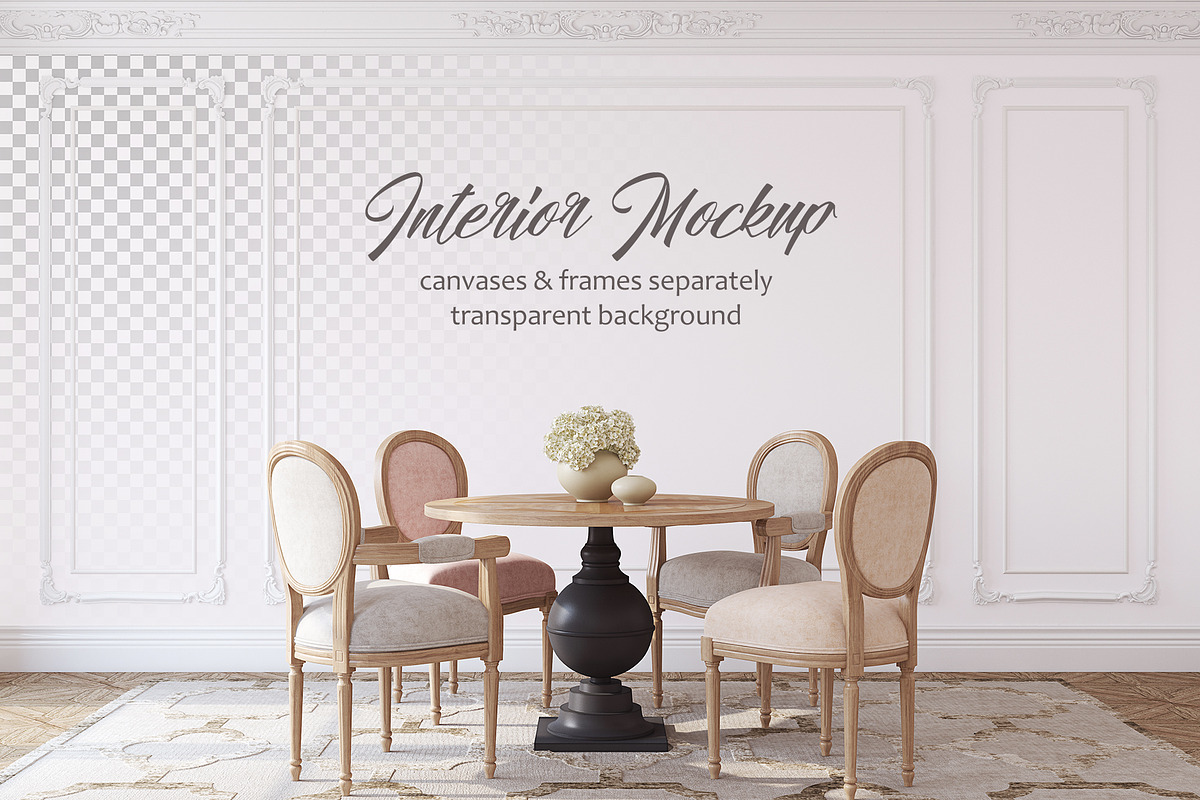 Dining-room in French style in Print Mockups - product preview 8