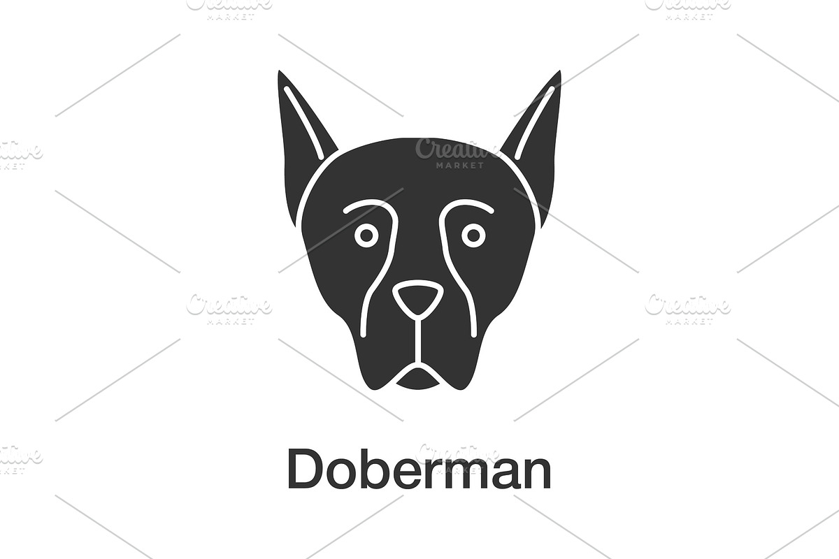 Doberman Pinscher glyph icon in Icons - product preview 8