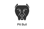 Pit bull glyph icon