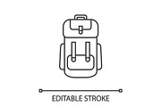 Camping backpack linear icon