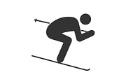 Skier glyph icon