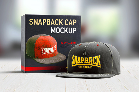 Snapback Cap 3d Mockup in Product Mockups - product preview 8