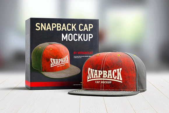 Snapback Cap 3d Mockup in Product Mockups - product preview 9