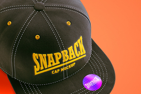 Snapback Cap 3d Mockup in Product Mockups - product preview 13
