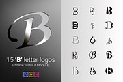 15 B Letter Logos - Vector & Mock-Up