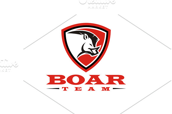 Boar Team in Logo Templates - product preview 3